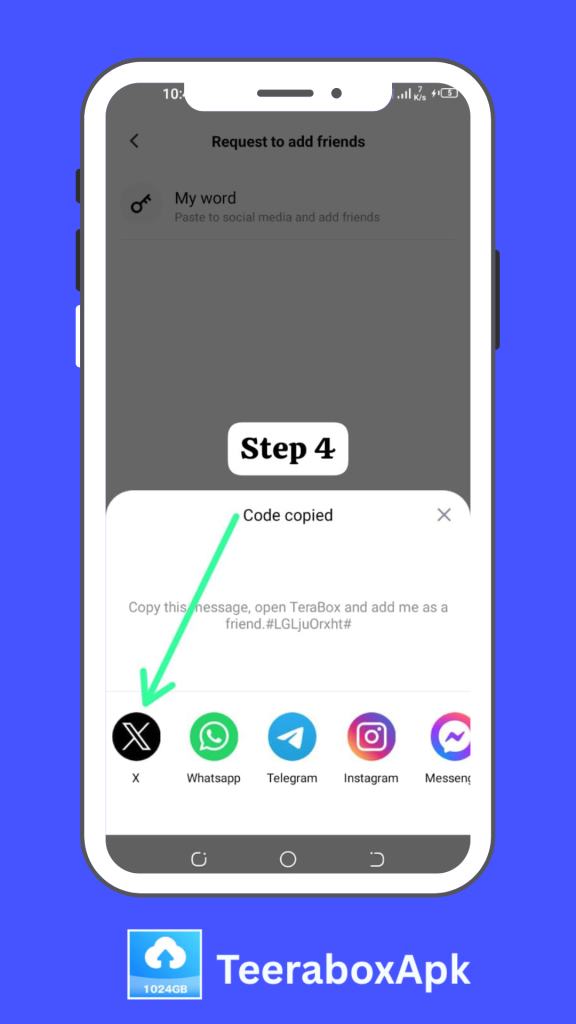 Step to Add Friends in TeraBox?